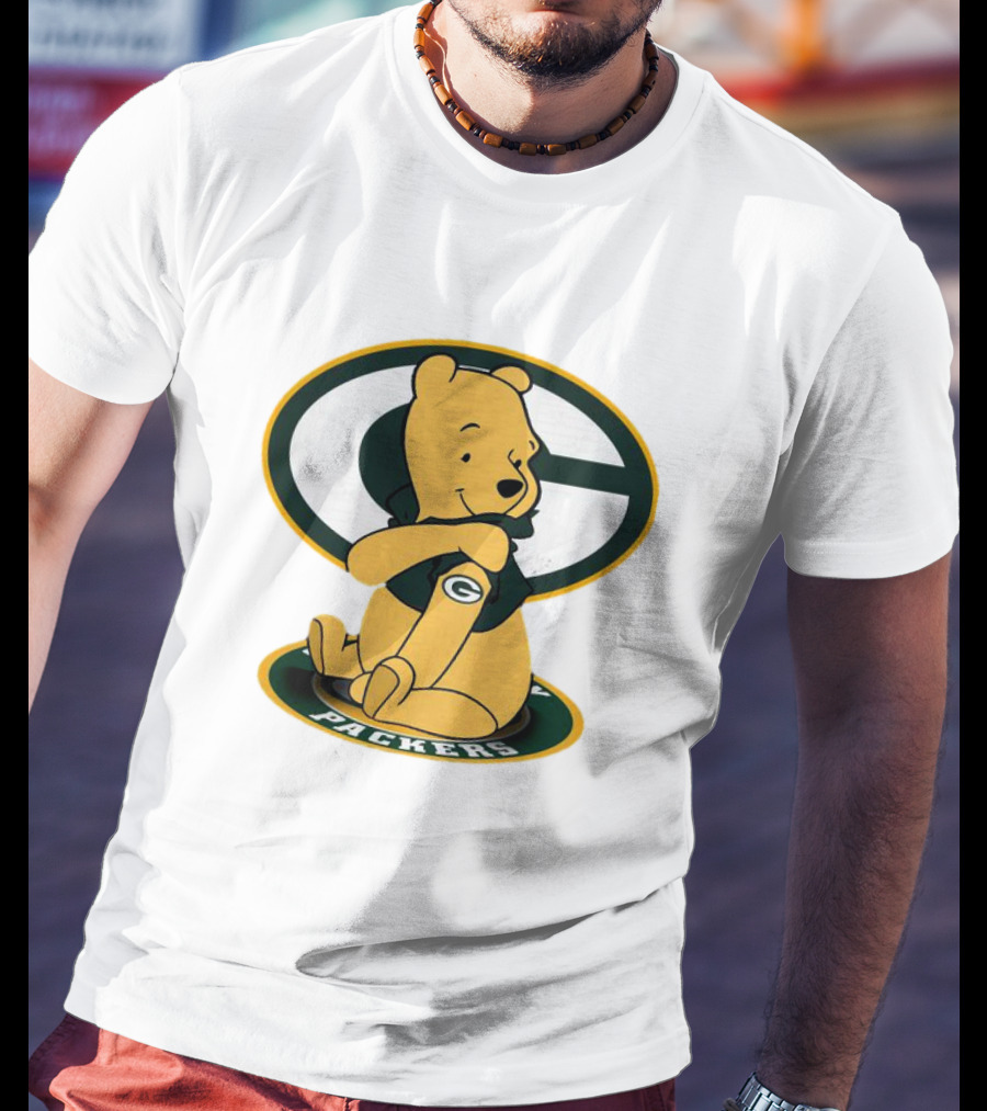 Pooh Green Bay Packers Logo Tattoo T-Shirt