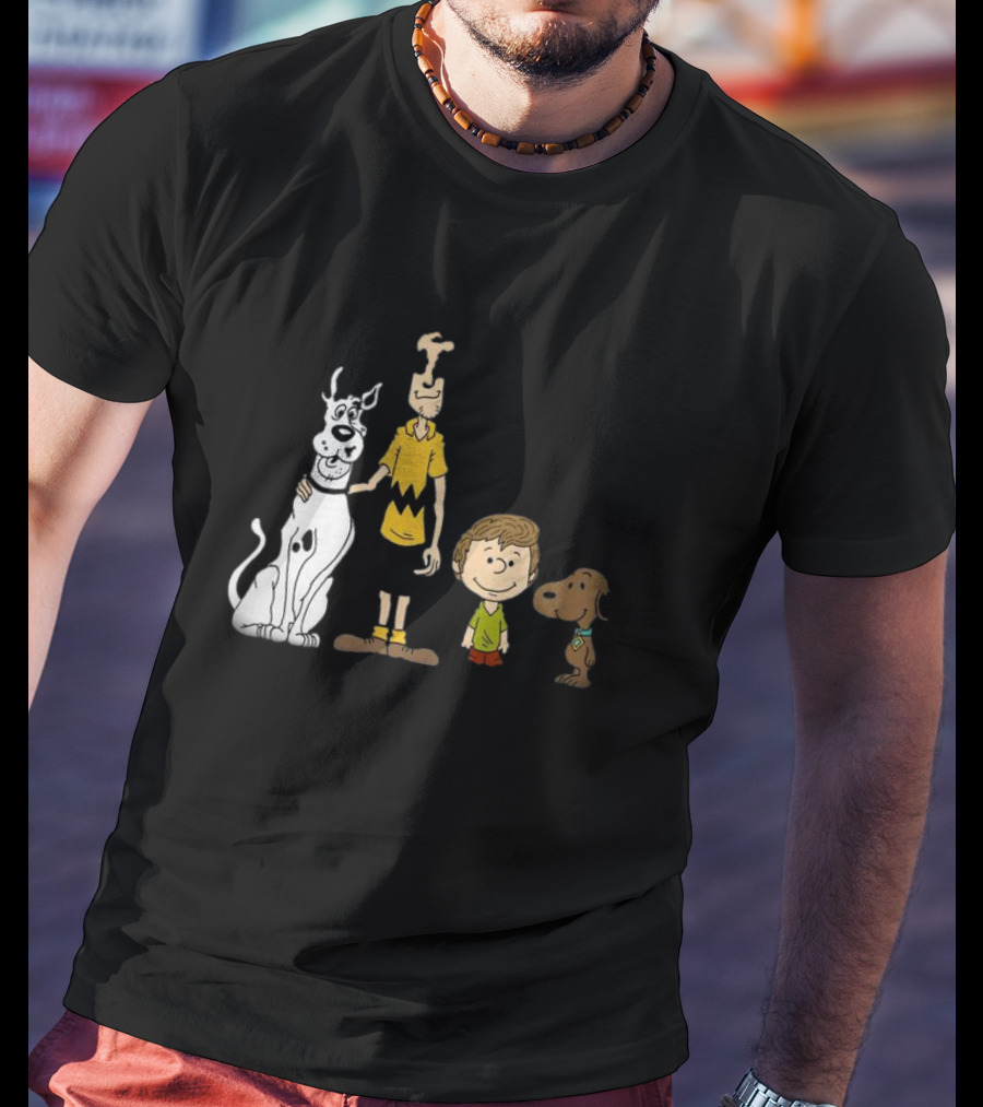 Snoopy Charlie Brown Scooby-Doo Shaggy Rogers Mashup T-Shirt