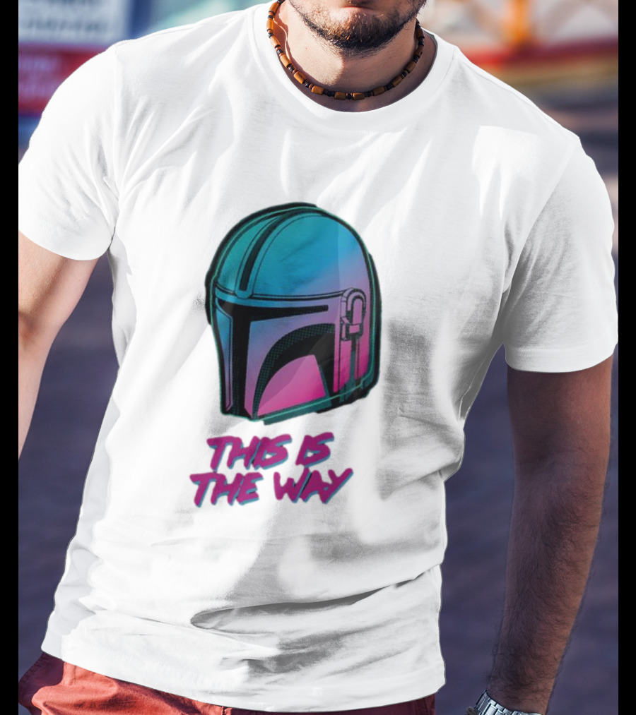 Star Wars The Mandalorian Helmet This Is The Way Neon T-Shirt