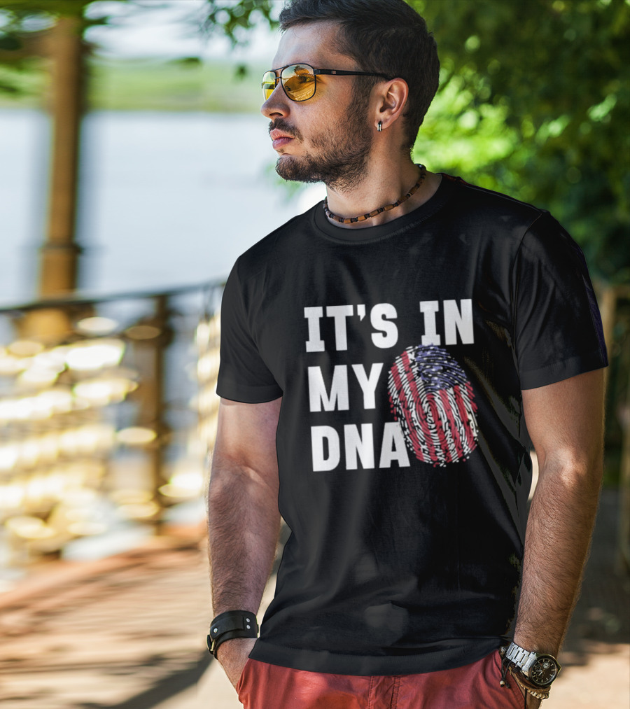 IT'S IN MY DNA American Flag Fingerprint T-Shirt