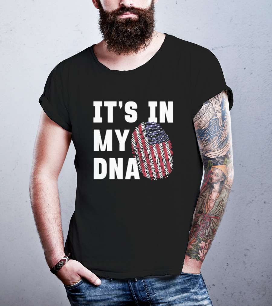 IT'S IN MY DNA American Flag Fingerprint T-Shirt