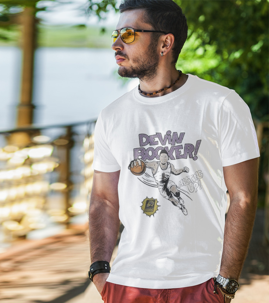 Devin Booker Phoenix Suns Dunking Up Comic T-Shirt
