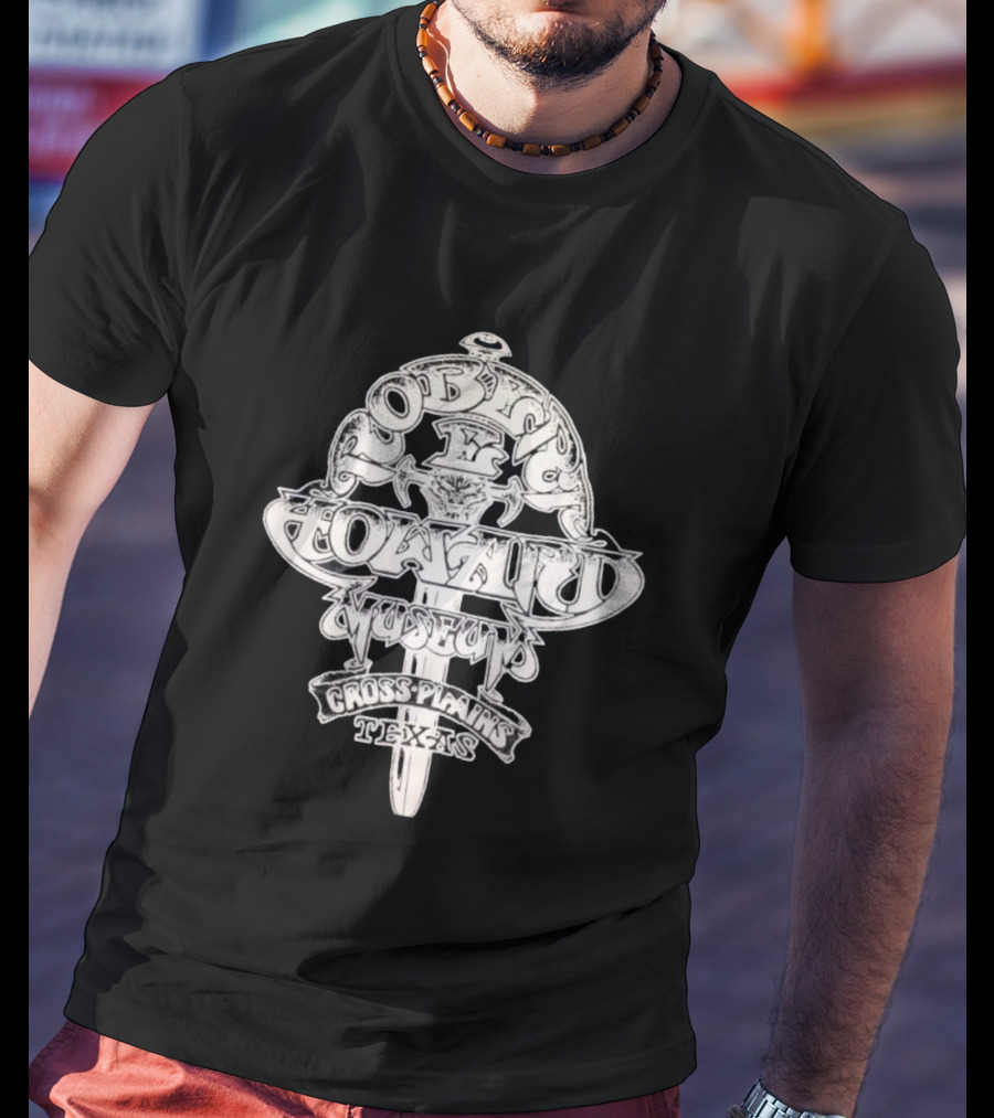 Robert E. Howard Museum Sword Emblem Cross Plains Texas T-Shirt