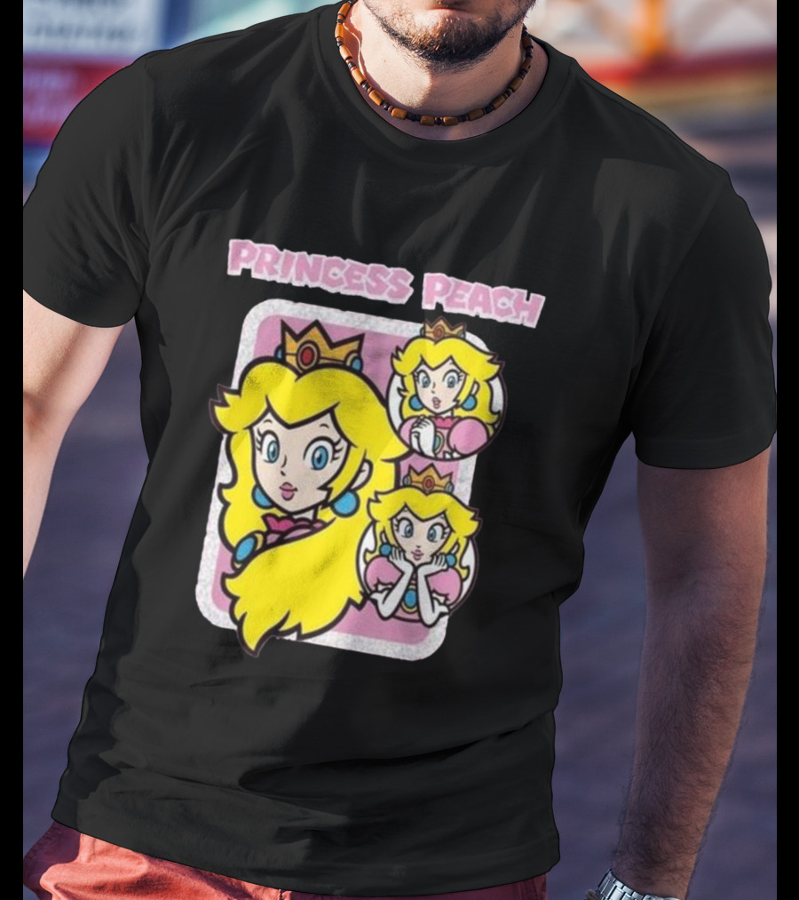 Princess Peach Glitter Super Mario T-Shirt