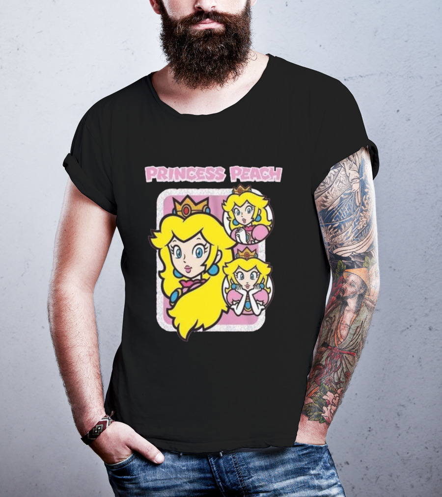 Princess Peach Glitter Super Mario T-Shirt