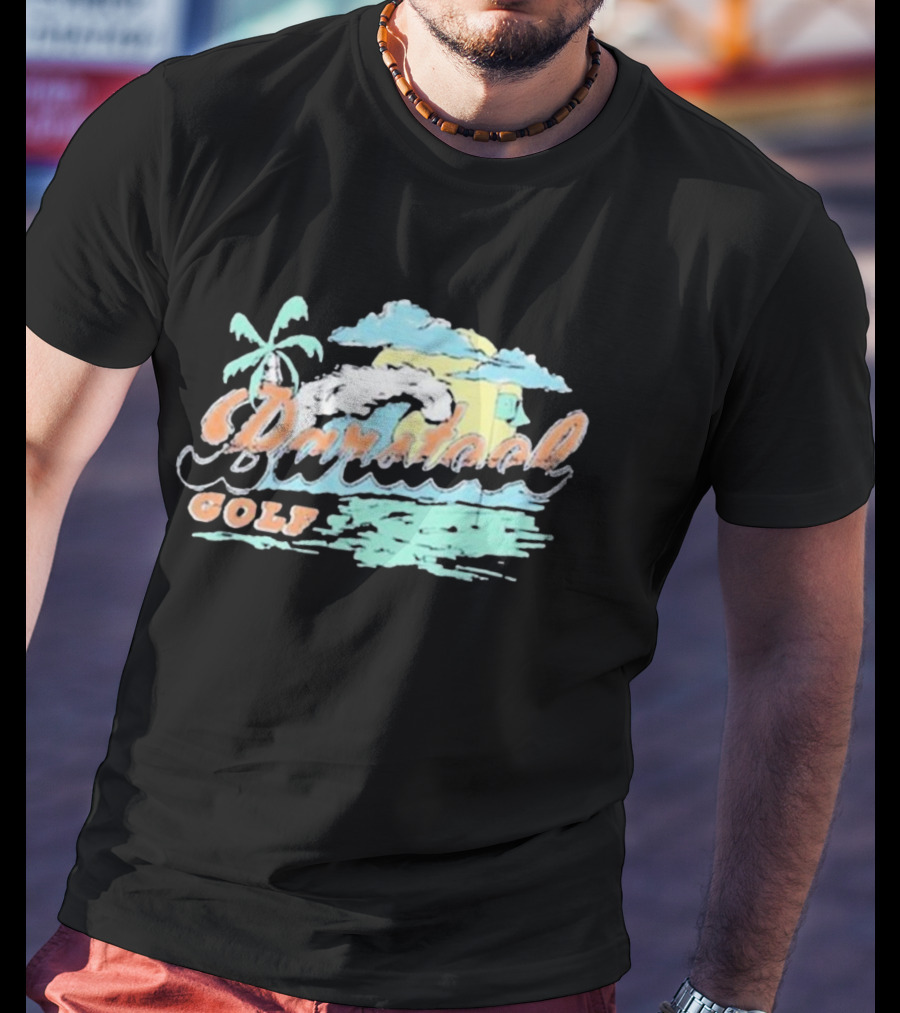 Golf Beach Wave Palm Tree Ocean Sunset T-Shirt