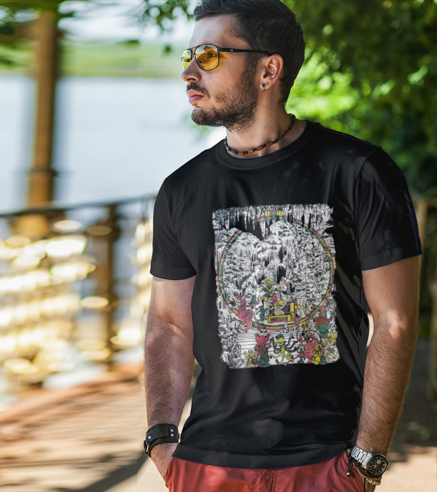 Brian Blomerth Sprinkle’s Glow Mineralogy Psychedelic Cavern Creatures And Vibrant Cosmic Scenes T-Shirt