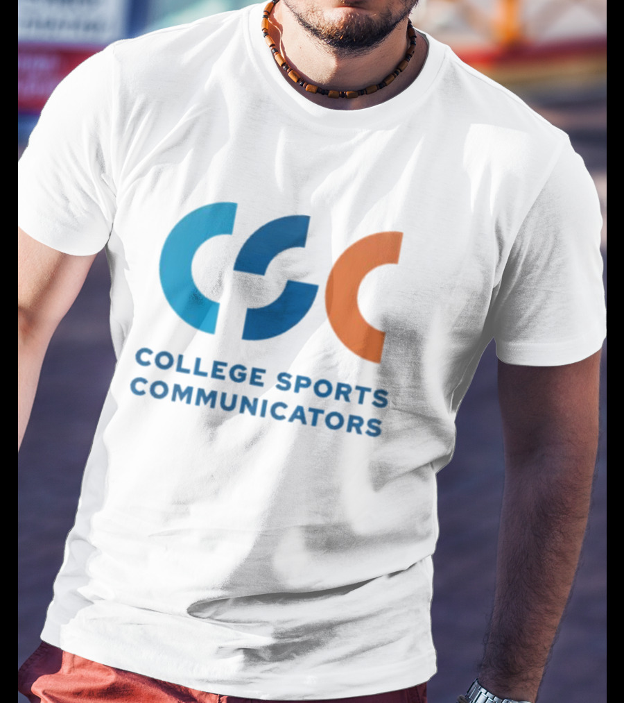 CSC College Sports Communicators Blue Orange T-Shirt