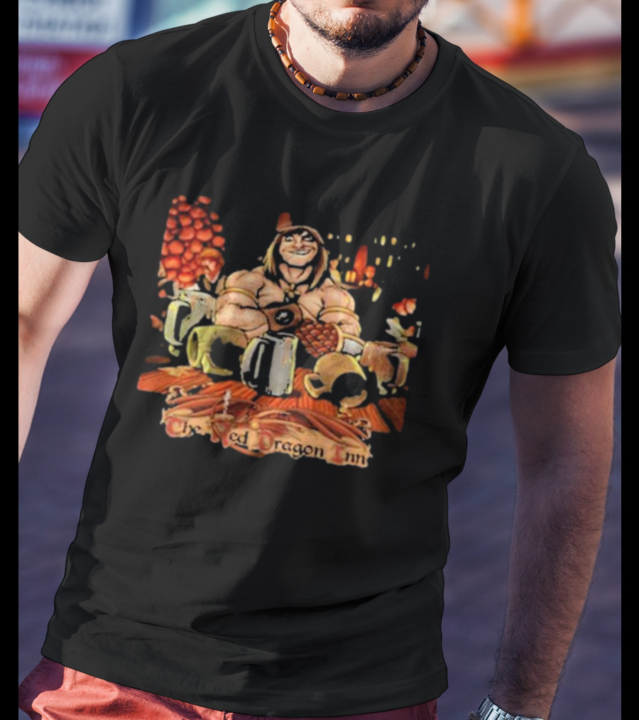 The Red Dragon Inn Comrac Tavern Adventure With Ale And Dragon Decor T-Shirt