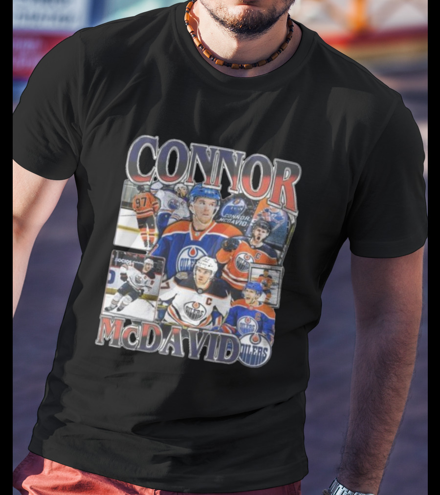 Connor McDavid Edmonton Oilers MVP Player 97 Hockey Images T-Shirt