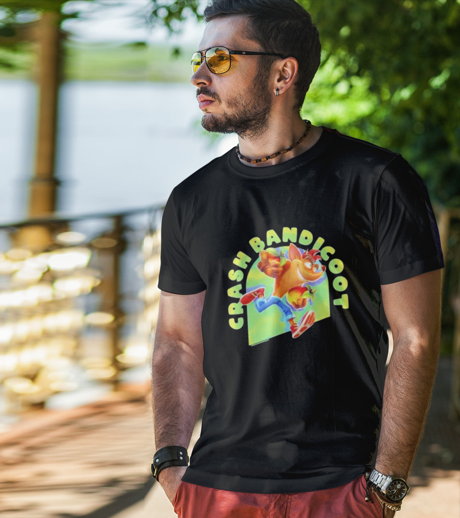 Crash Bandicoot Iconic Character Action Pose Rumble T-Shirt