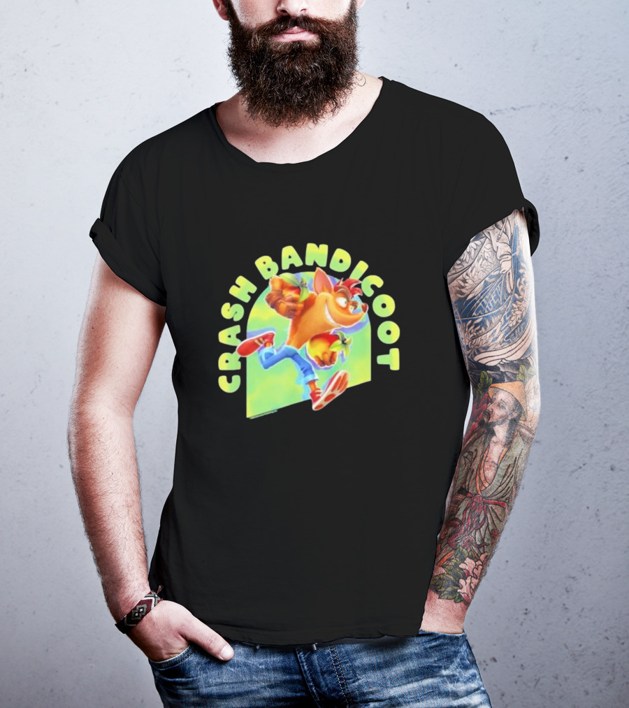 Crash Bandicoot Iconic Character Action Pose Rumble T-Shirt