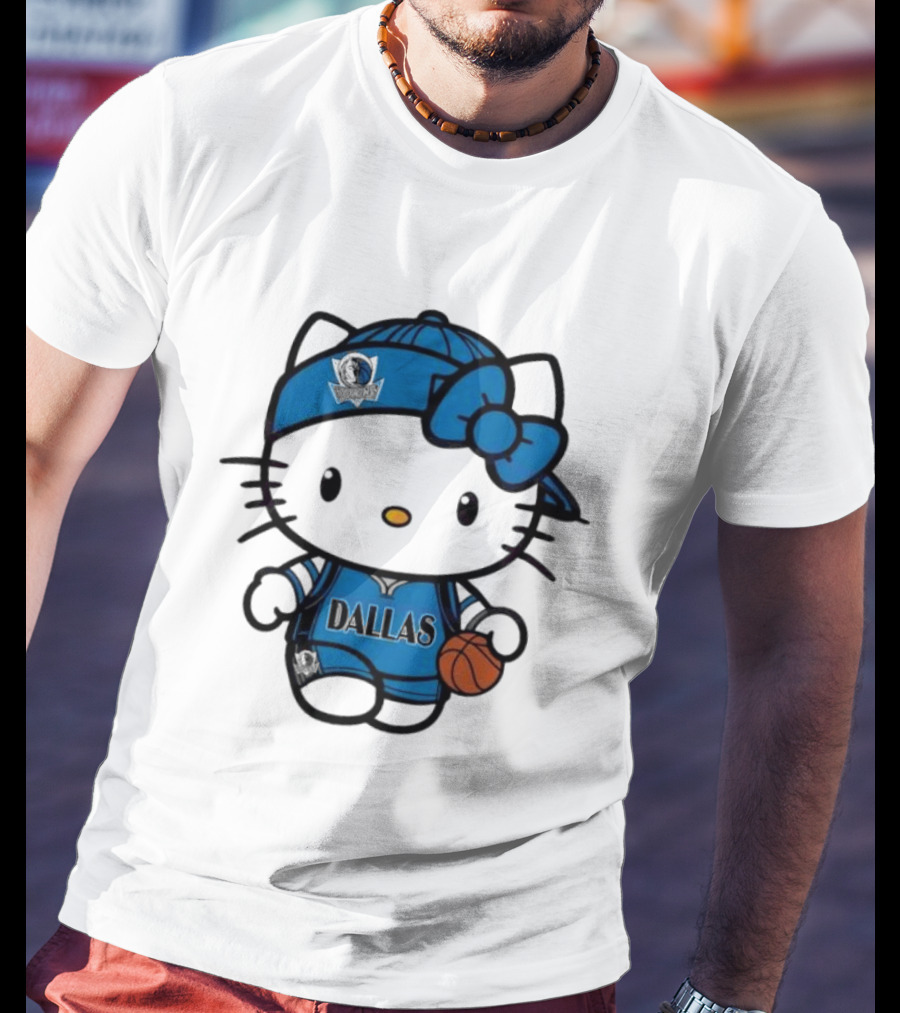 Dallas Mavericks Hello Kitty Basketball Team Spirit T-Shirt