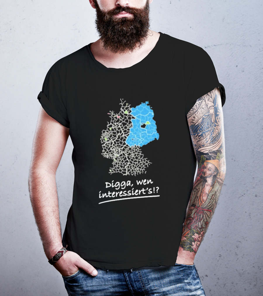 Digga Wen Interessiert Map Outline Blue Highlight T-Shirt