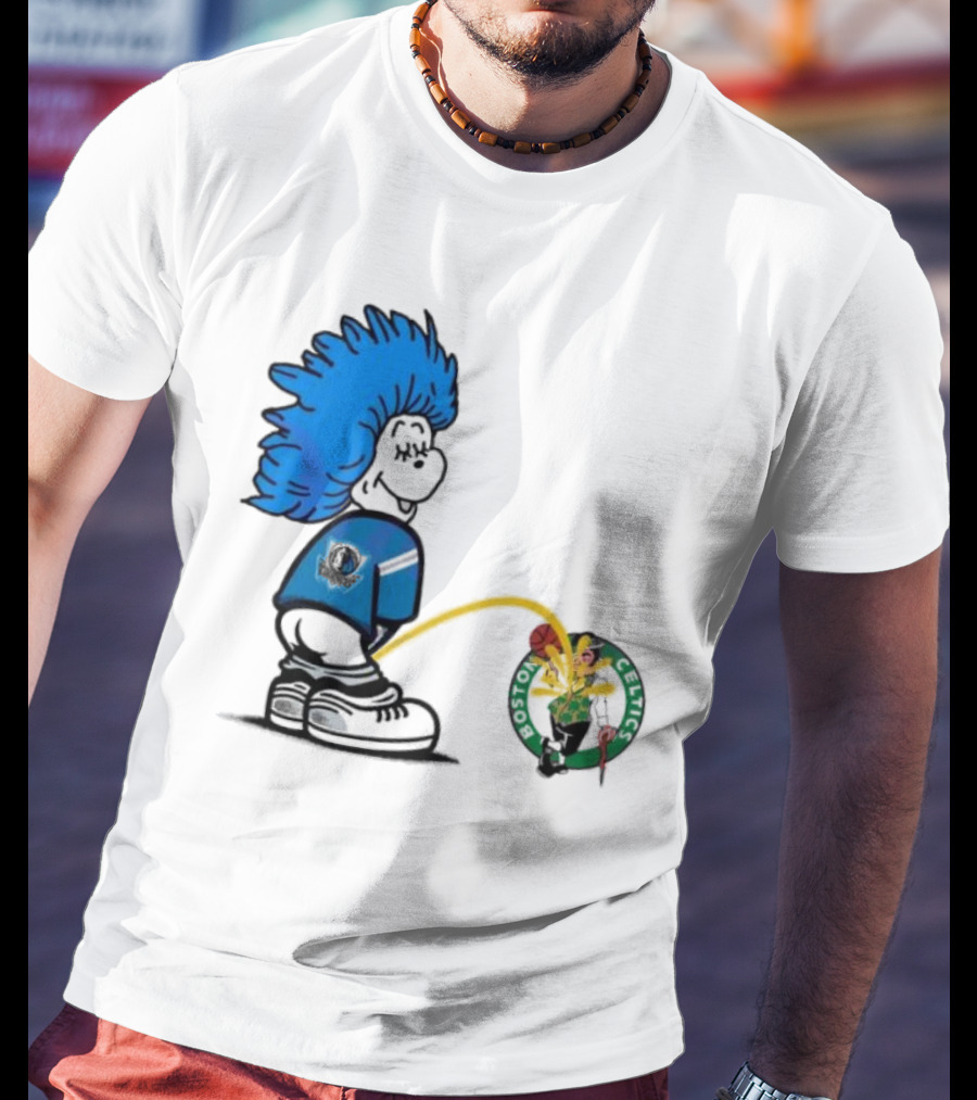 Dr Seuss Thing One Dallas Mavericks Urine On Boston Celtics T-Shirt