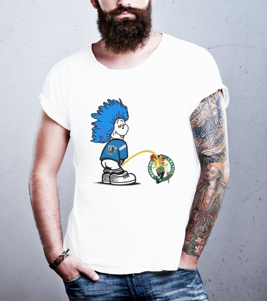 Dr Seuss Thing One Dallas Mavericks Urine On Boston Celtics T-Shirt