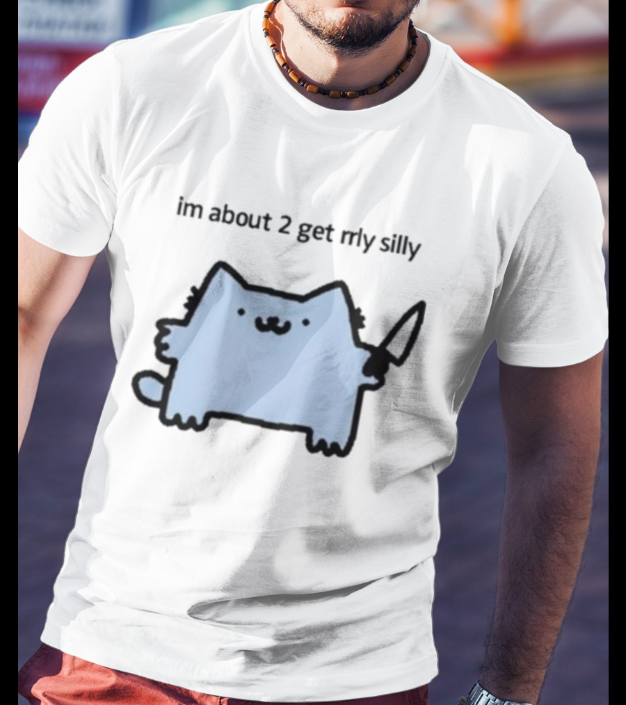 Im About 2 Get Rlly Silly Cat Holding Knife Cute Meme T-Shirt