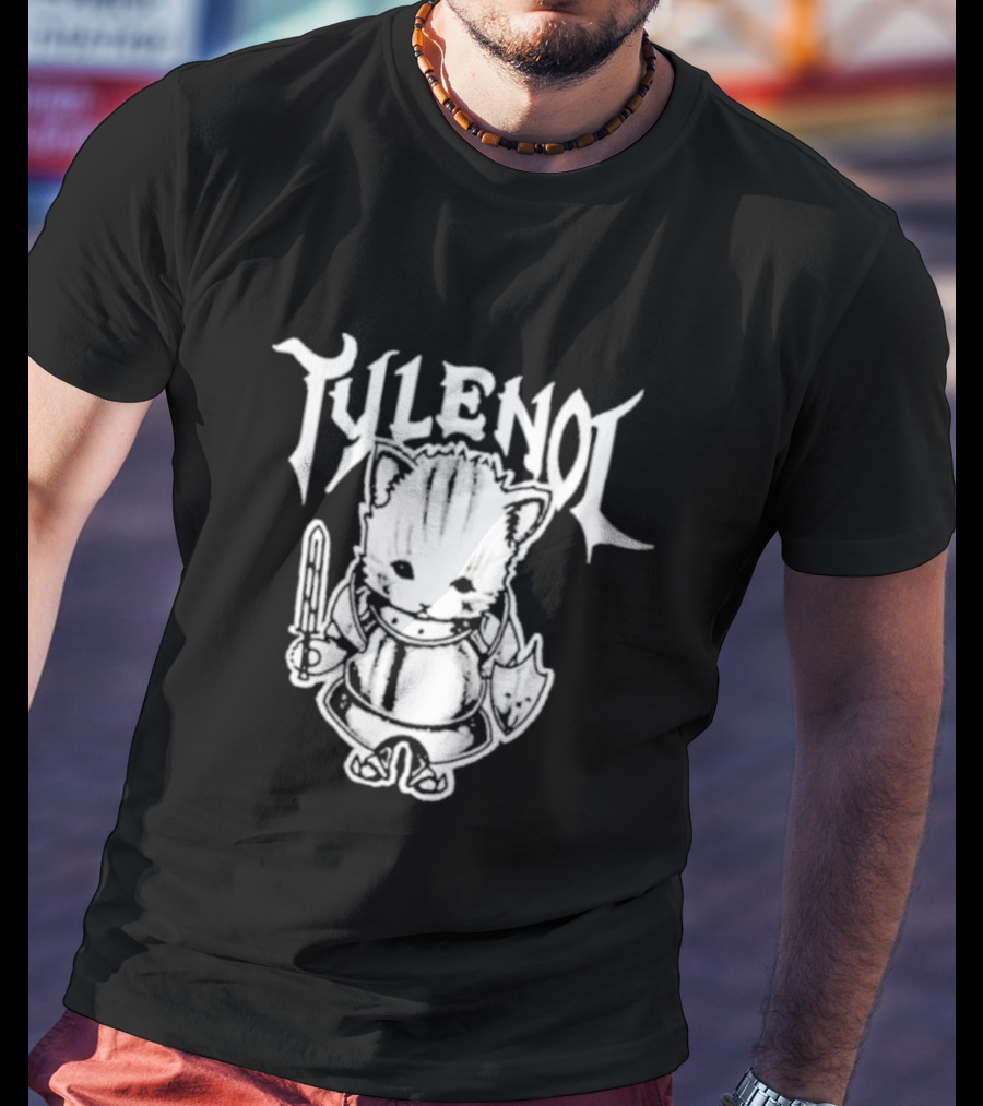 Tylenol Knight Cat Holding Sword And Shield By K45ink T-Shirt