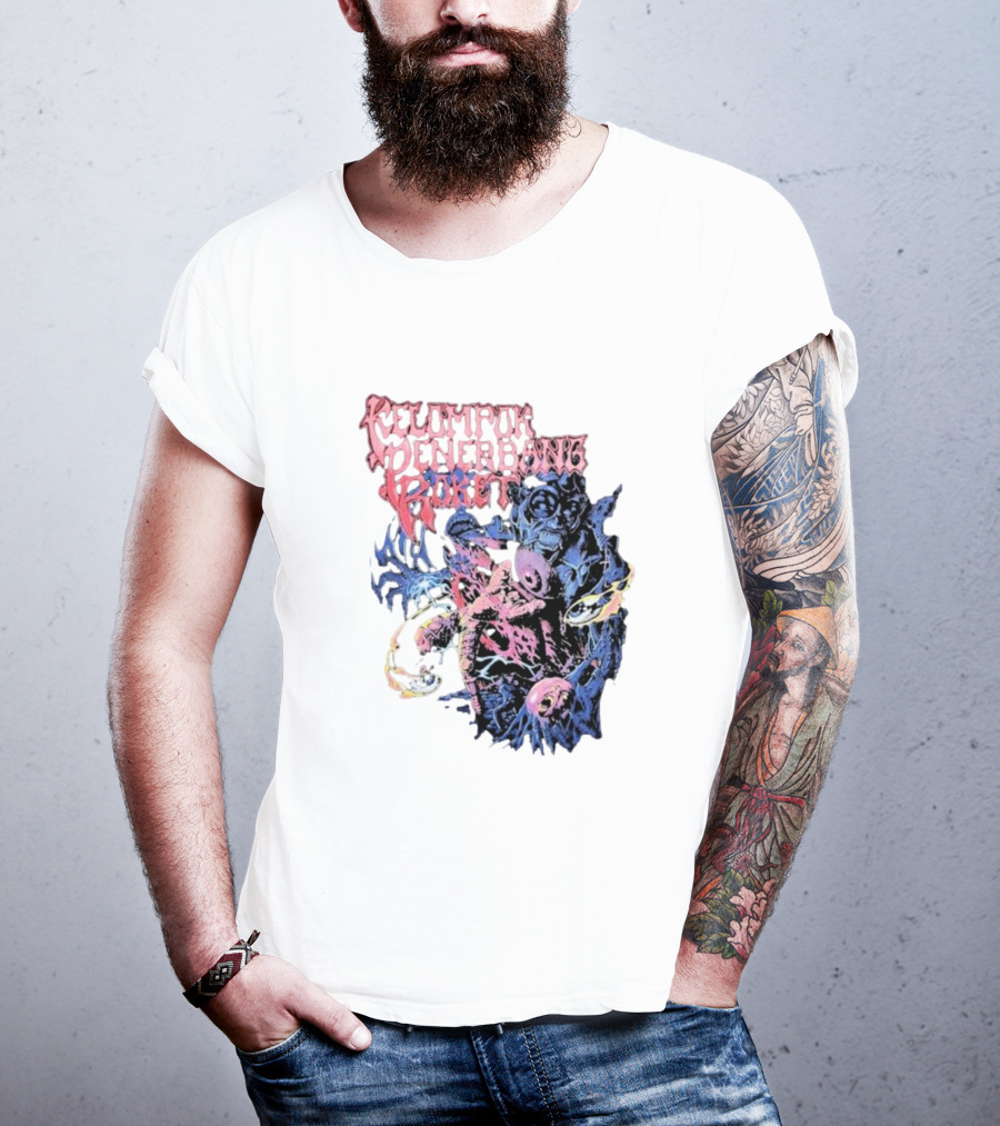 Kelompok Penerbang Roket Space Rage Psychedelic Monster T-Shirt