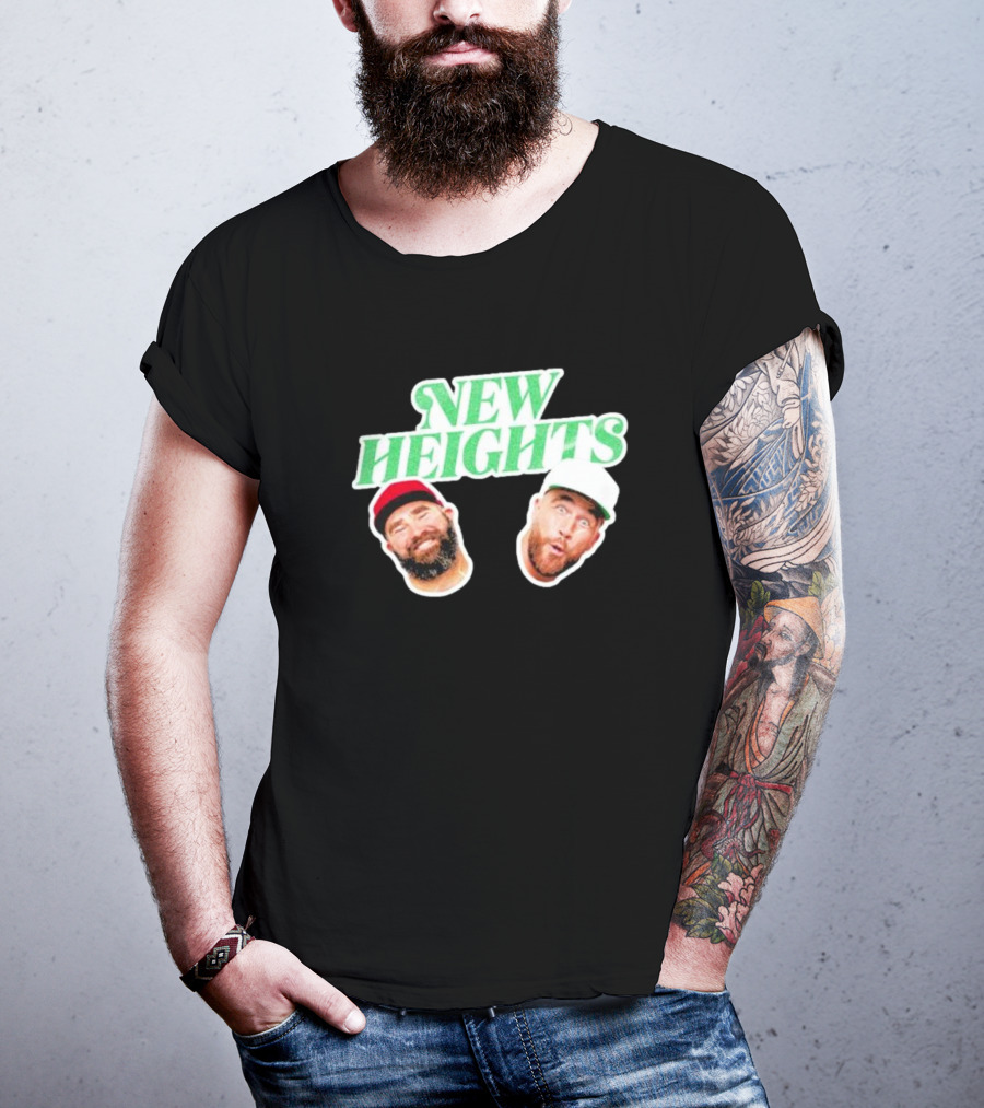 New Heights Jason And Travis Kelce Faces T-Shirt