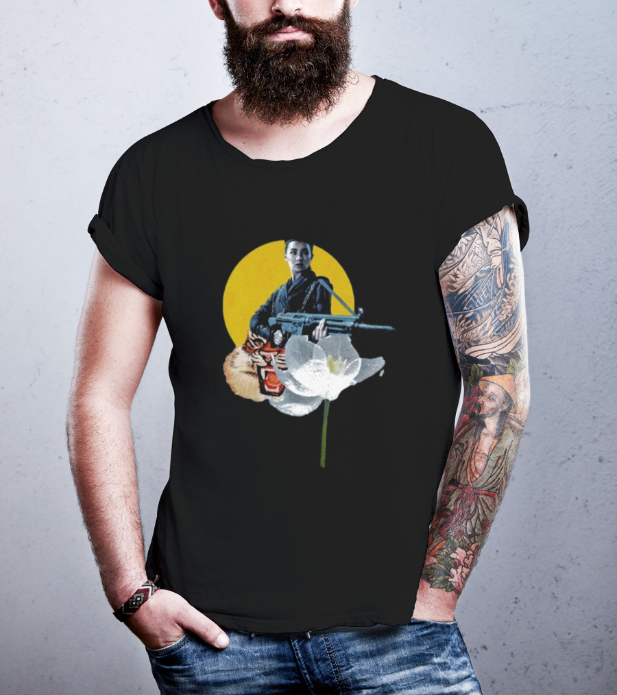Osd 277 The Arms Of A Warrior With Tiger Flower Emblem T-Shirt