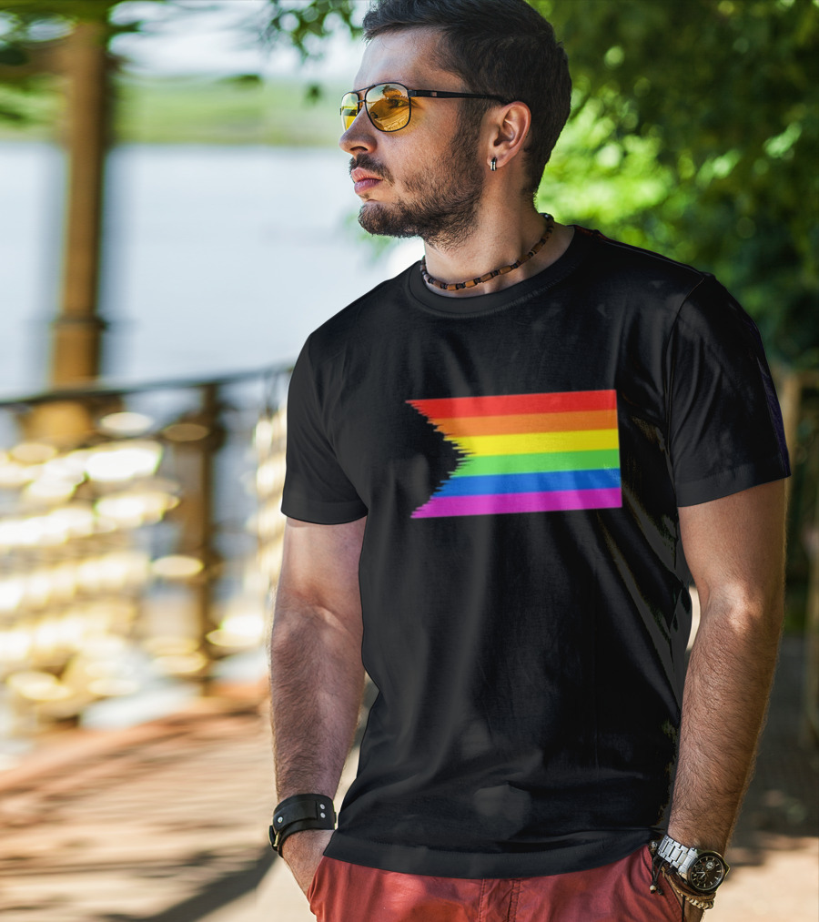 Pride Restored Flag Distorted Rainbow Bands T-Shirt