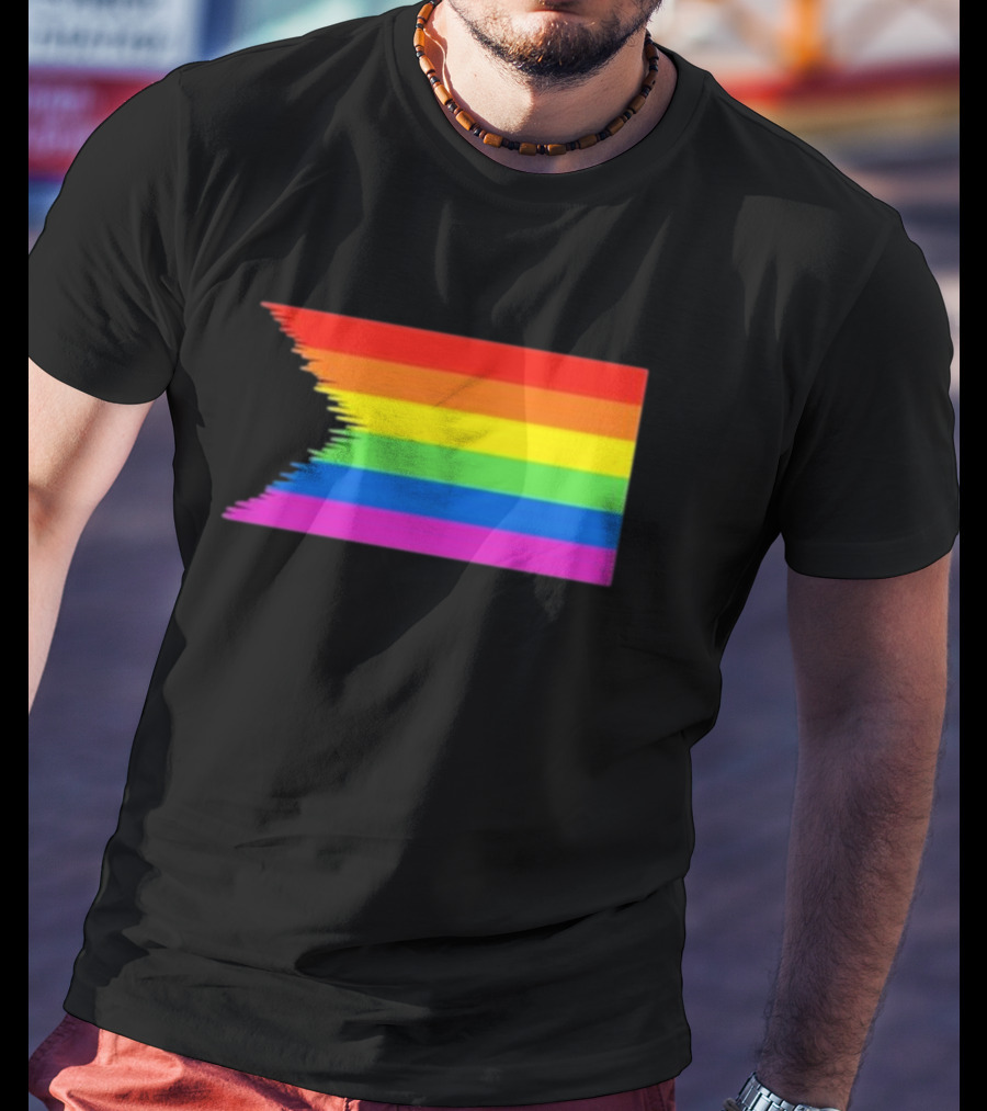 Pride Restored Flag Distorted Rainbow Bands T-Shirt
