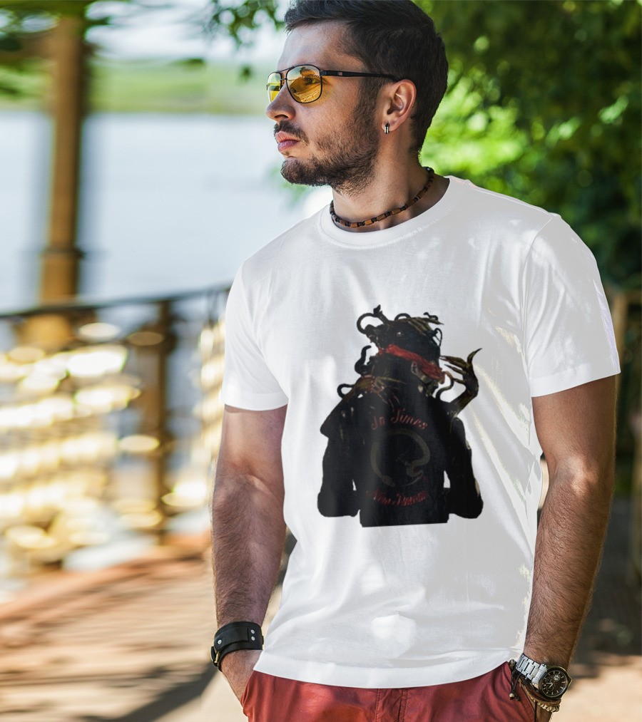 QOTSA In Times New Roman Blindfolded Figure With Entangled Hands T-Shirt
