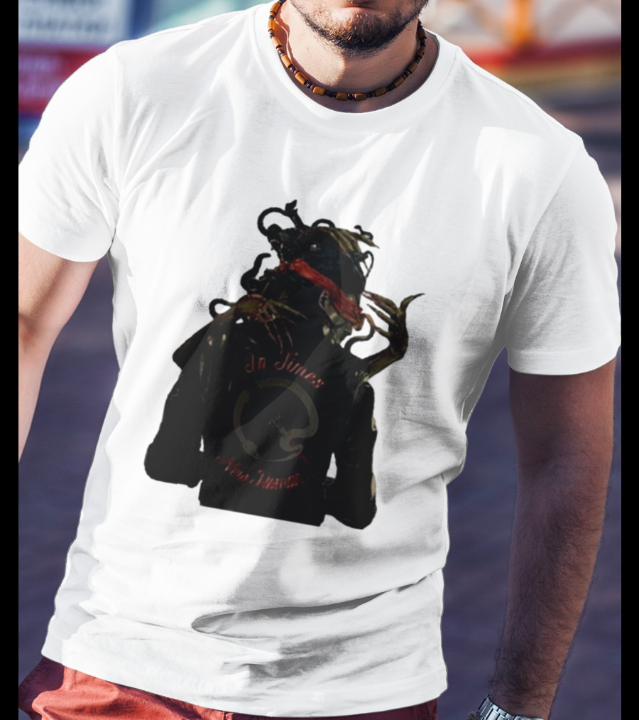 QOTSA In Times New Roman Blindfolded Figure With Entangled Hands T-Shirt