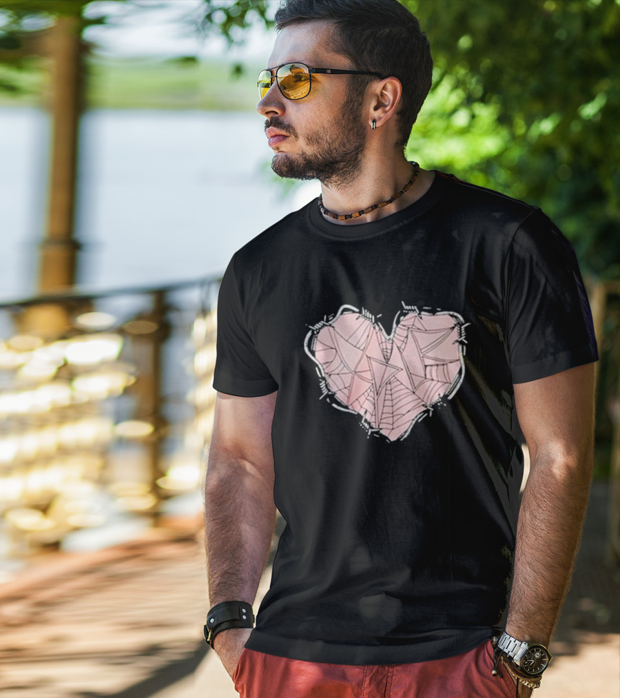 Xplr Barbed Wire Heart Geometric T-Shirt