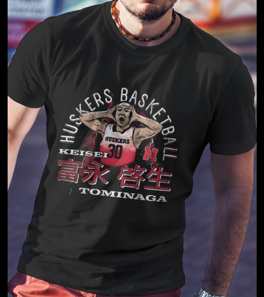 Huskers Basketball Keisei Tominaga 30 Nebraska T-Shirt