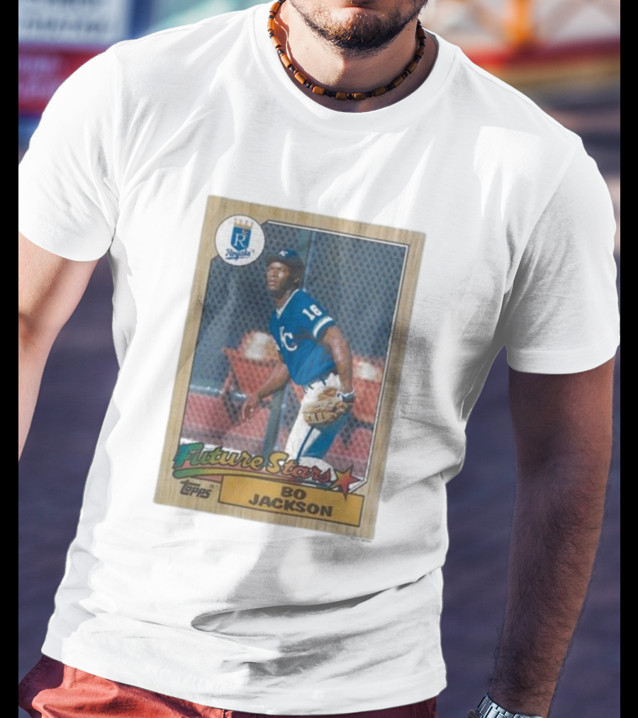 1987 Topps Royals Future Stars Bo Jackson Baseball Card T-Shirt