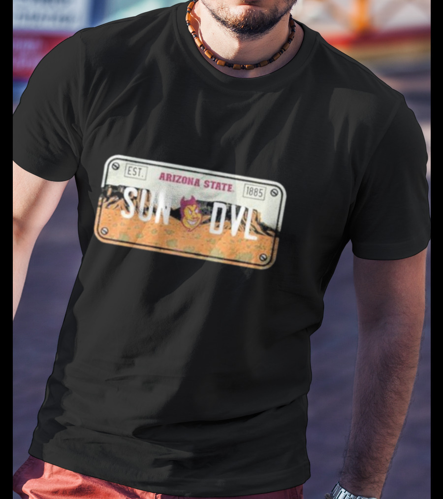 Arizona State Sun Devils Est 1885 License Plate T-Shirt
