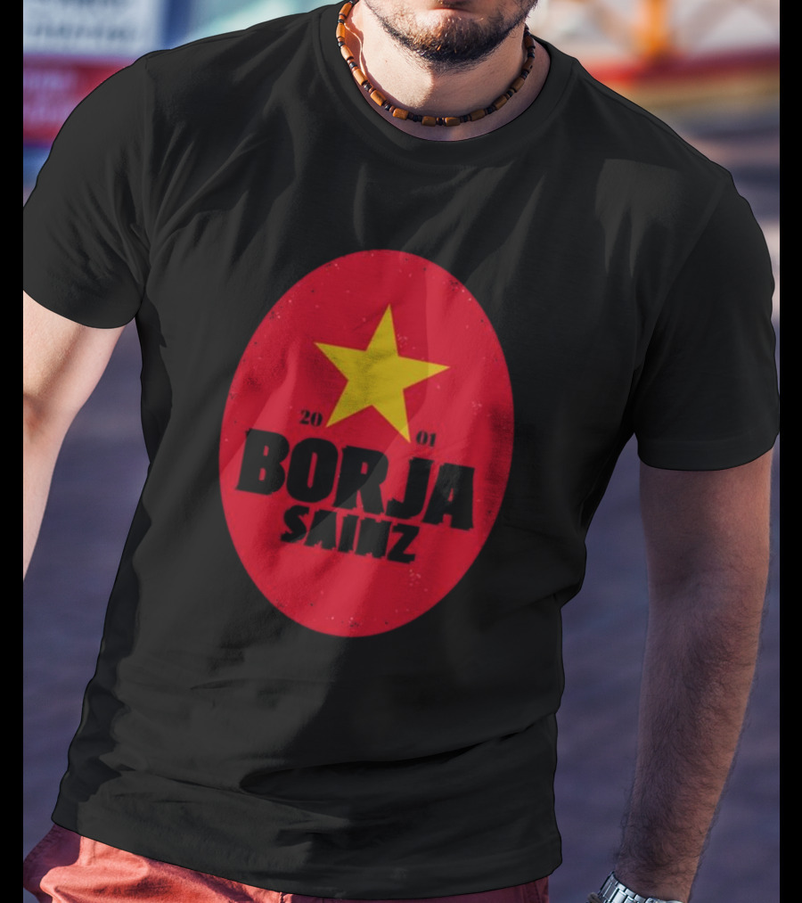 Borja Sainz 2001 Red Oval Yellow Star T-Shirt