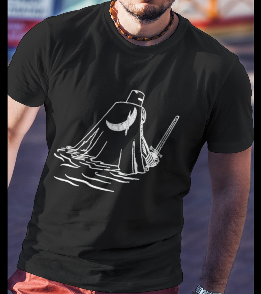 Kang Krule Moonlit Warrior Cape And Sword T-Shirt