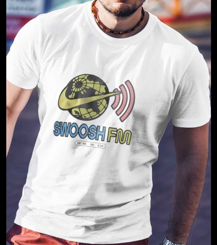 Niike Sportswear Max90 Swoosh FM We're On Air Global Broadcast Signal T-Shirt
