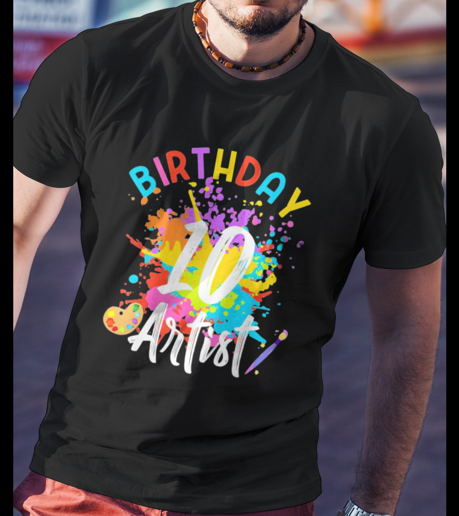 Birthday 10 Artist Painting Party T-Shirt