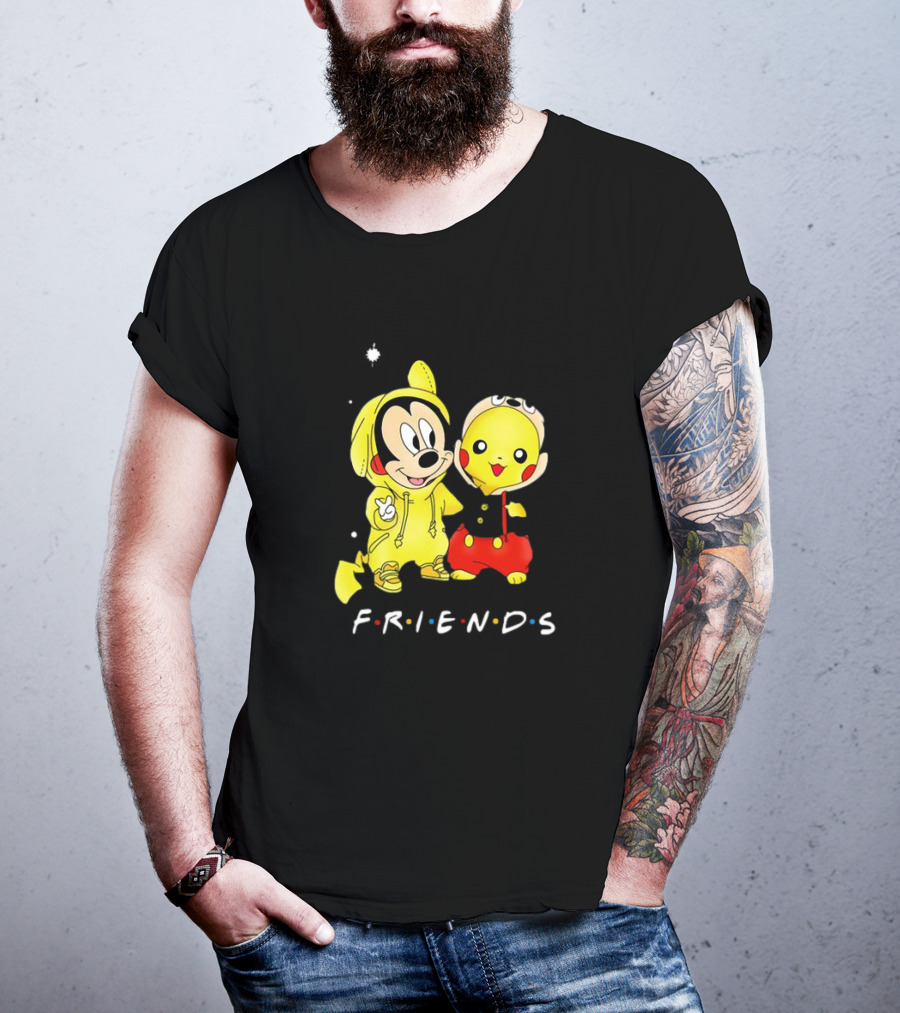 Baby Mickey Mouse And Pikachu Friends Christmas T-Shirt
