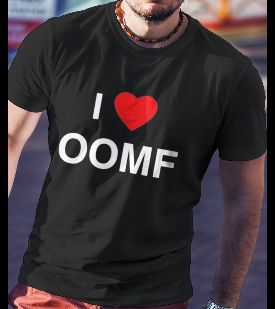 I Heart Oomf Bold Block Letters Red Heart T-Shirt