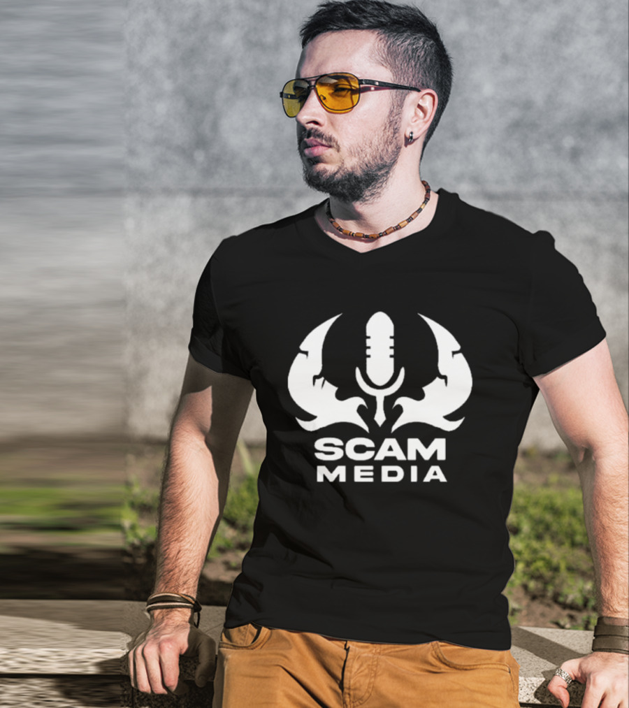 Scam Media Microphone Mandalorian Mythosaur T-Shirt