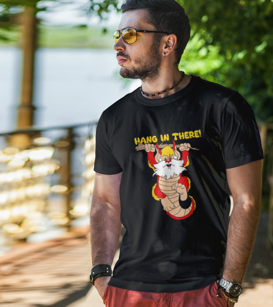 Hang In There Snarf Hanging On Tree Branch T-Shirt