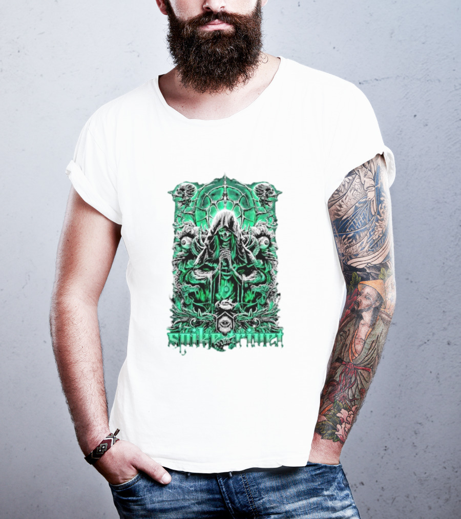 Soul Taker Spike Trivet Green Hooded Figure With Ornate Gothic T-Shirt