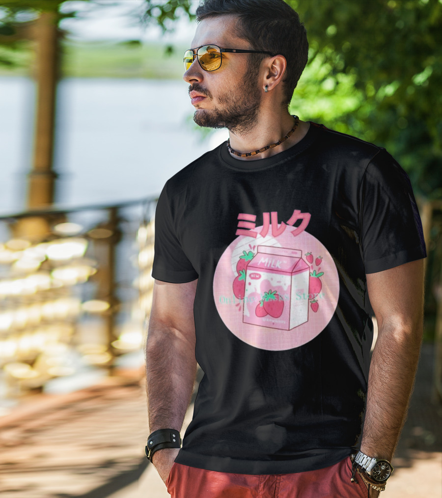Strawberry Pink Milk Carton 90s ミルク Online Store T-Shirt