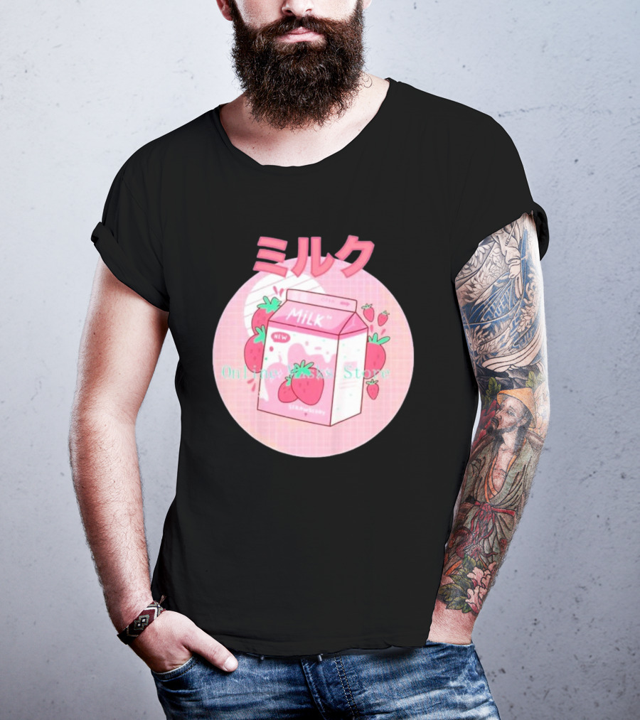 Strawberry Pink Milk Carton 90s ミルク Online Store T-Shirt