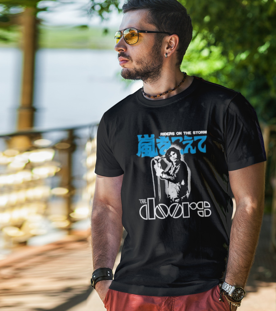 The Doors Riders On The Storm Japanese Text With Iconic Band Member T-Shirt