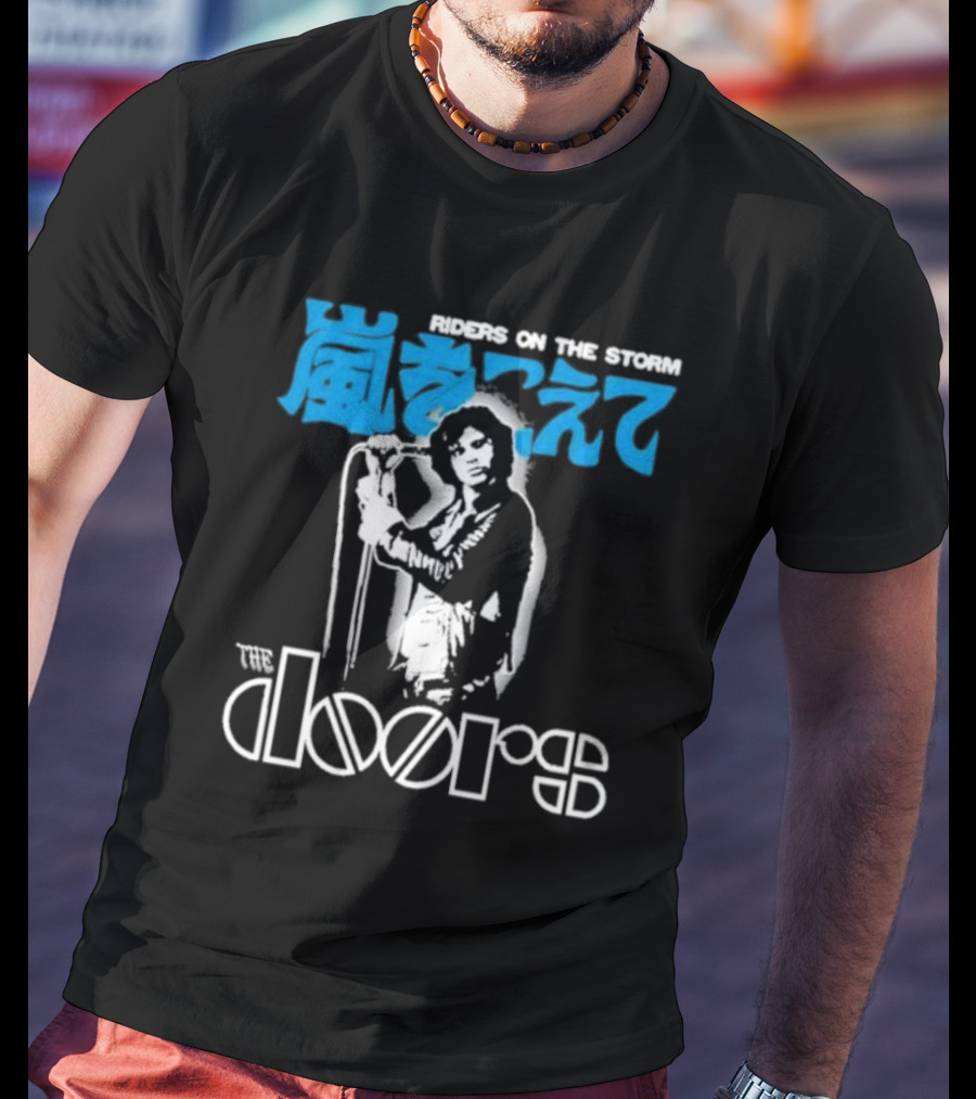 The Doors Riders On The Storm Japanese Text With Iconic Band Member T-Shirt