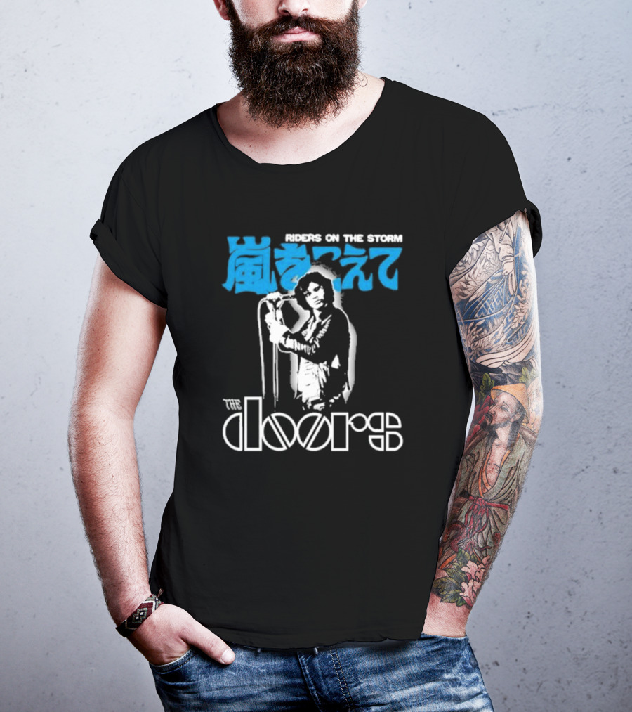 The Doors Riders On The Storm Japanese Text With Iconic Band Member T-Shirt