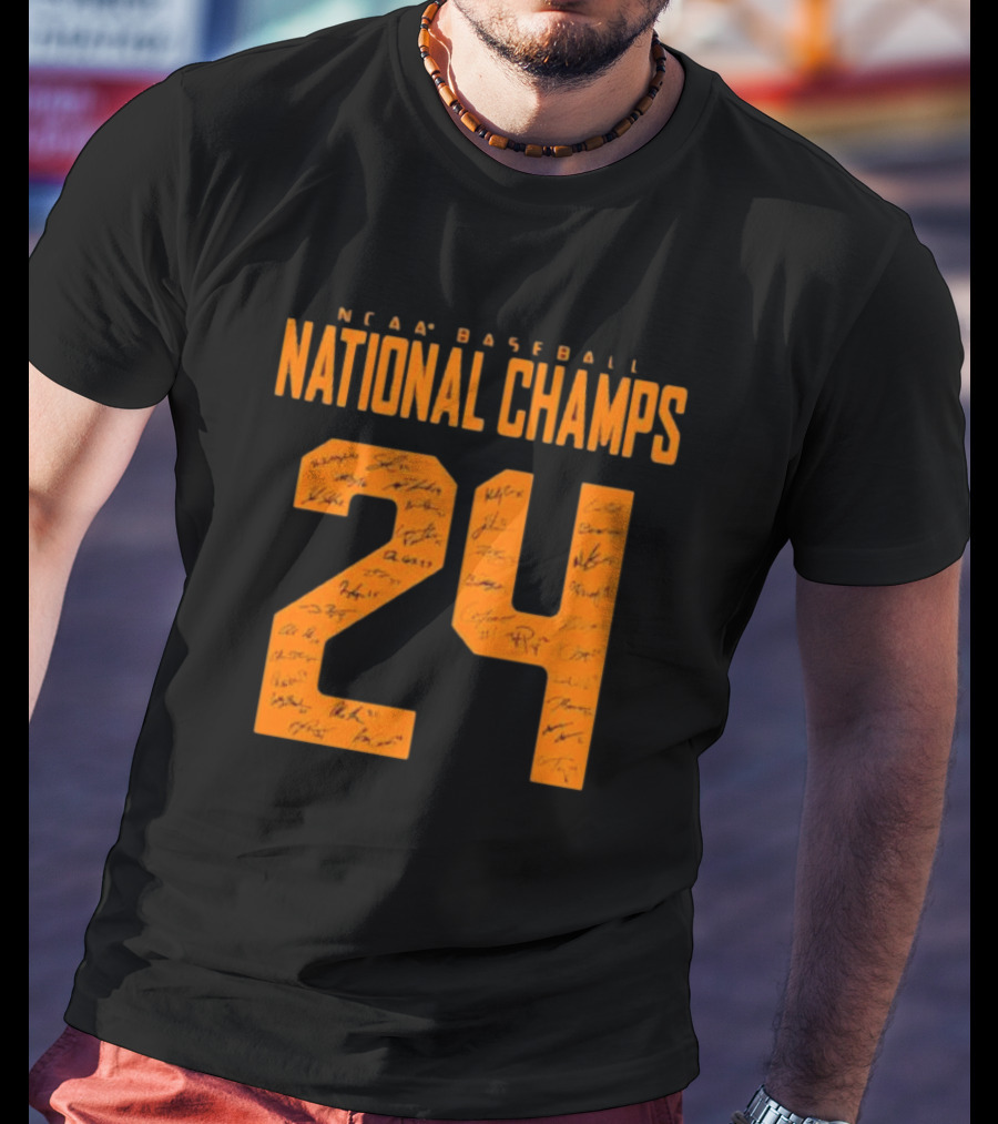 NCAA Baseball National Champs 24 Tennessee Volunteers Signature T-Shirt