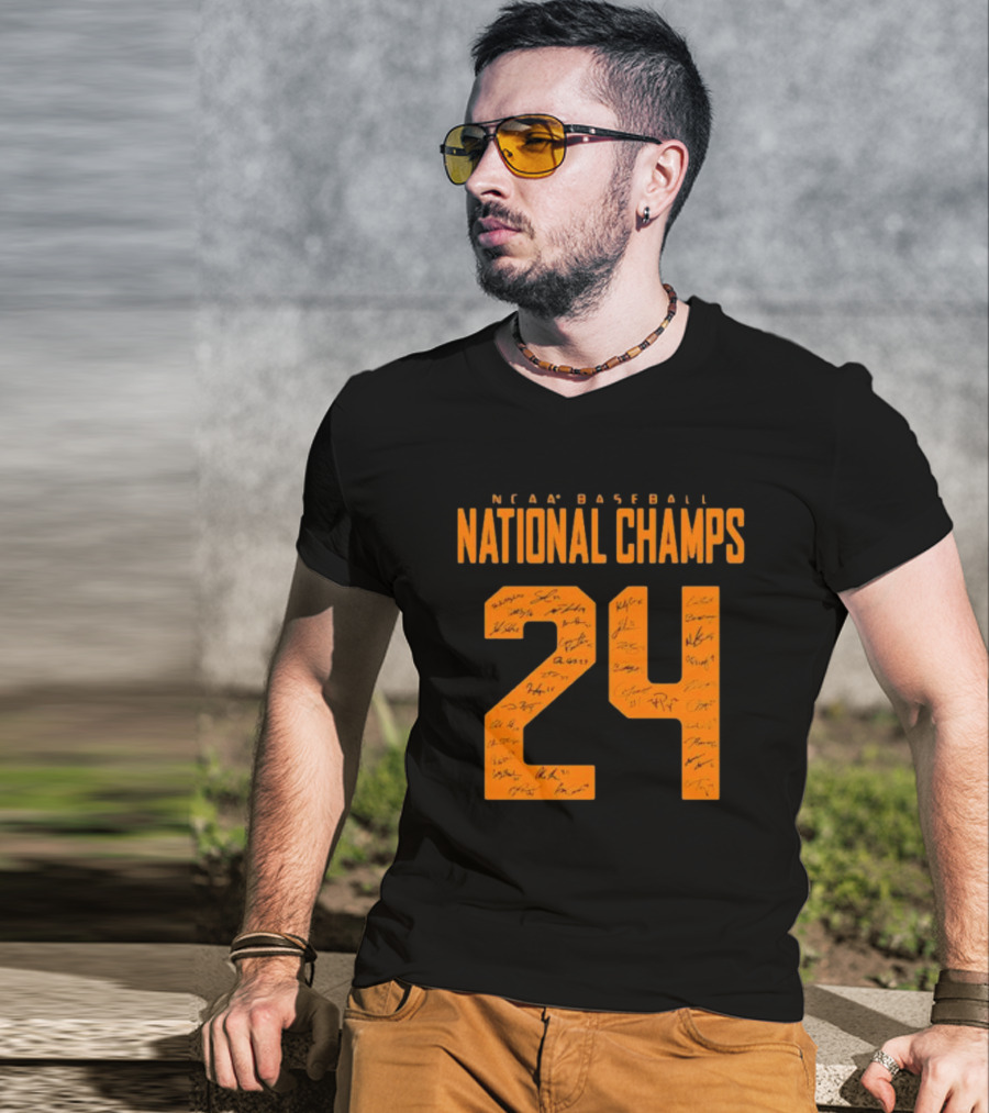 NCAA Baseball National Champs 24 Tennessee Volunteers Signature T-Shirt