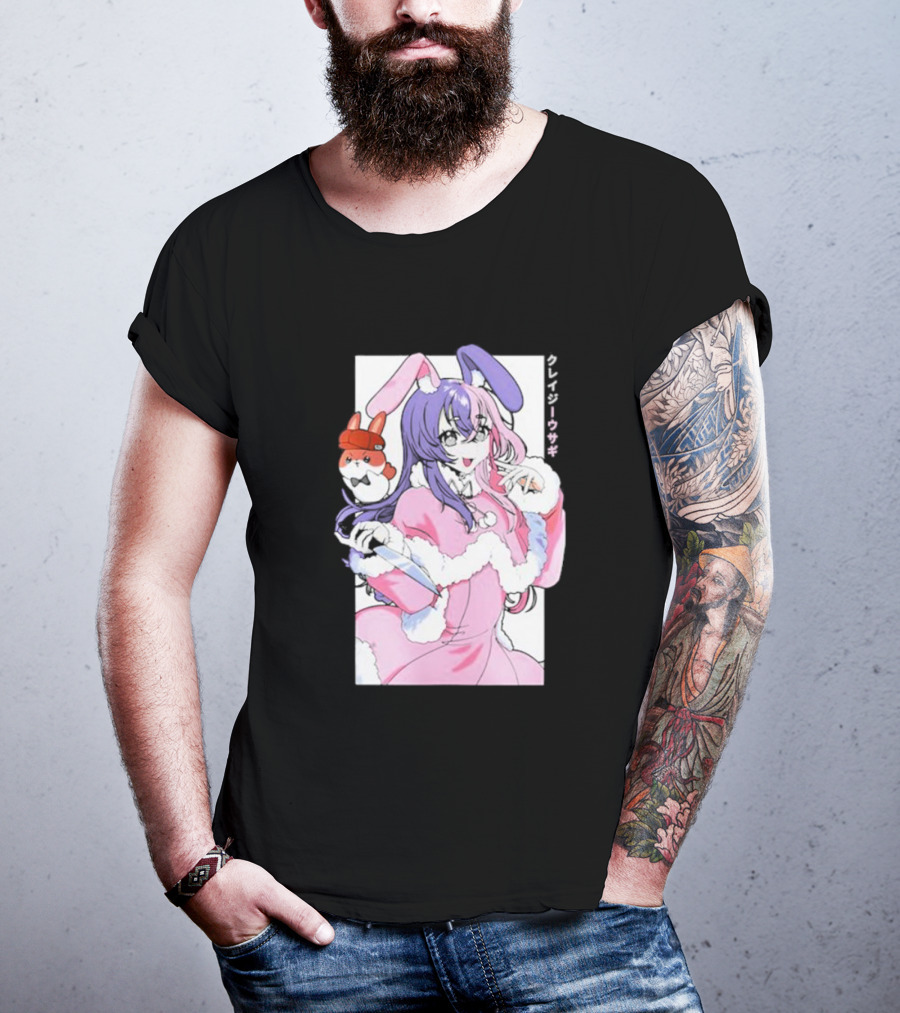 Punkalopi Gamer Supps クレイジーウサギ Bunny Anime Character T-Shirt